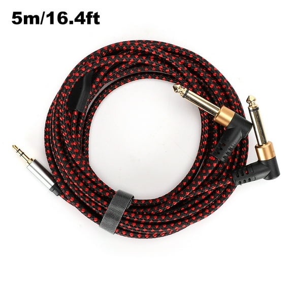 3.5mm 1/8”TRS Male to 2X 6.35mm 1/4" TS Male Mono Y-Type Cable Splitter Compatible for Home Stereo Systems Laptops Amplifiers Mixers MP35m/16.4ft