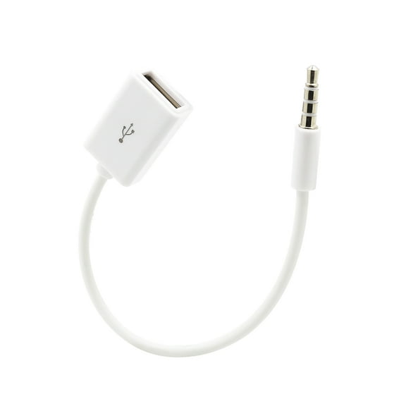 3.5mm (1/8 inch) 3.5mm Stereo Plugs Male to USB Female OTG Adapter Converter Cable for Playing Music with U-Disk in Car