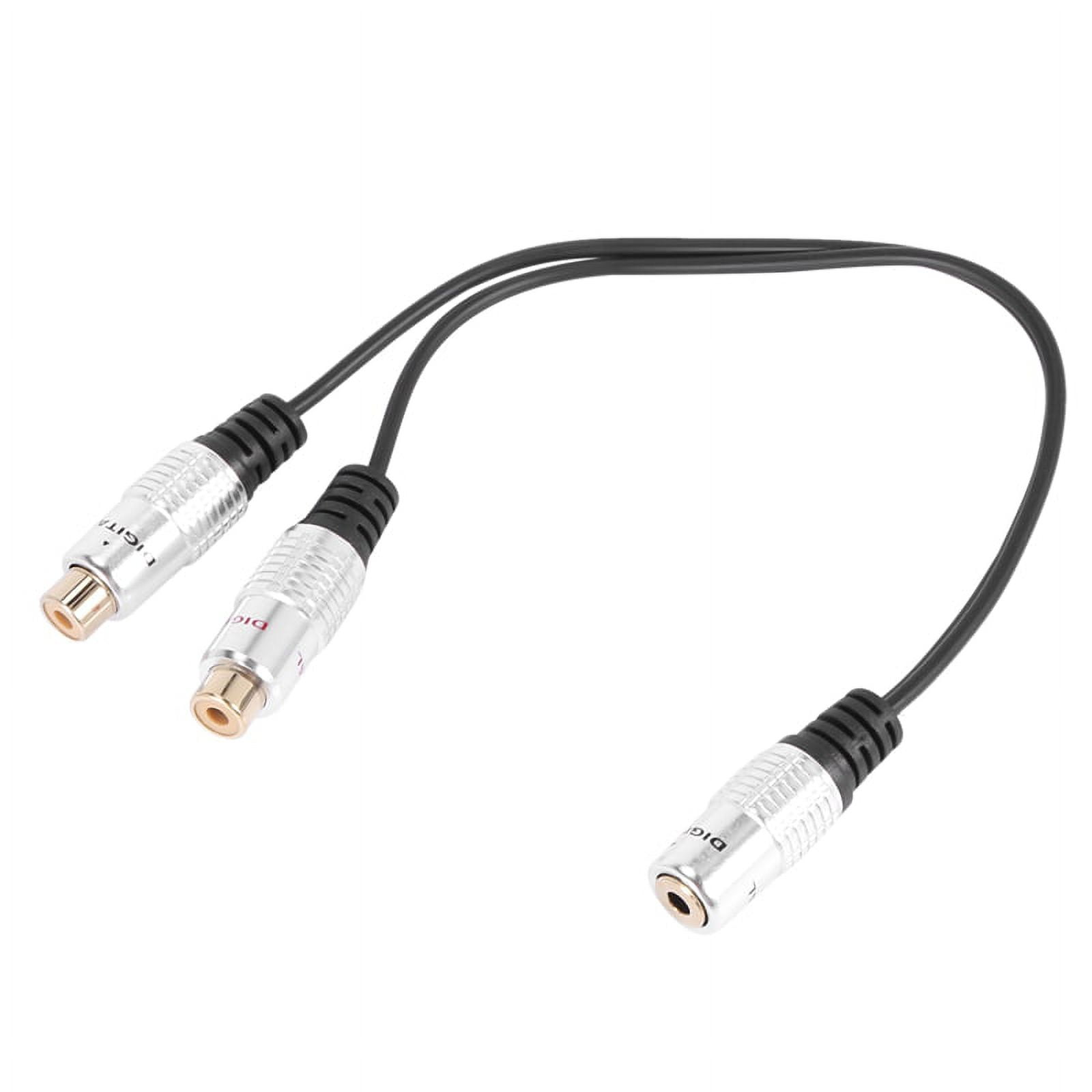 RCA Female To Dual RCA Female Y Splitter Adapter – 1:2 2-Way Audio Converter Cable, 503682