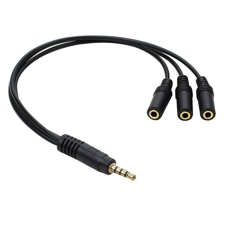 3.5mm 1 To 3 Splitter Cable 30cm 1/8 Inch Male To 3 Stereo Female Jack  Socket Headphone Splitter Audio Cable