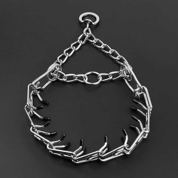 3.5mm*55cm Stainless Steel Heavy Duty Dog Collar with Safe Buckle Adjustable Metal Chain Training Collar for Dogs