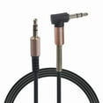 thumbnail image 1 of 3.5mm 90 Degree Angled To Straight Audio Aux Cable 50cm Wide Compatibility For Phones Tablets Laptops Car Audio, 1 of 11