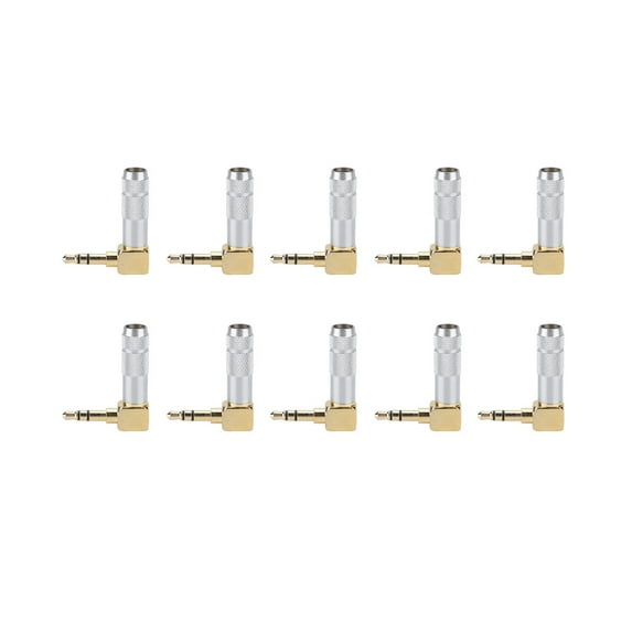 3.5mm 90° L-type Elbow Gold-plated Plug Stereo Headphone Plug Audio Connector 10PCS