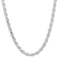 thumbnail image 1 of Women's 3.5mm .925 Sterling Silver Diamond-Cut Twisted Rope Choker Chain Necklace, 18 inches, 1 of 7
