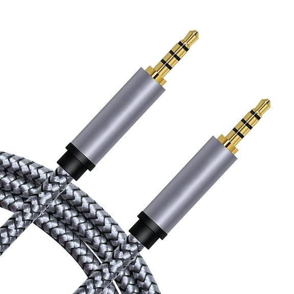3.5mm AUX Audio Cable For Speaker Phone MP3 Car Headset Laptop Nylon Braid 4 Pole TRRS 3.5mm Headphone Extension Cord,3.3ft