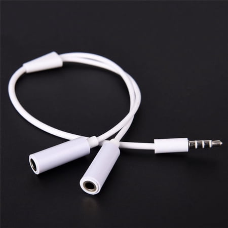 3.5mm AUX Audio Mic Splitter Cable Earphone Headphone Adapter Male To Female AL