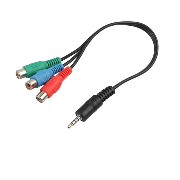 3.5mm AUX to RCA Component Adapter Cable - for Video and Audio Connection, Green Blue Red Connectors