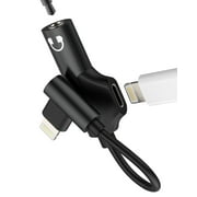 Lightning to 3.5mm Headphone Jack Adapter2in1for iPhone 14 13 Pro Max for Apple MFi Certified Aux Cable Connector Audio Charger Cord Dongle for iPad Lighting Plug Auxiliary Charging Earbuds Adaptor