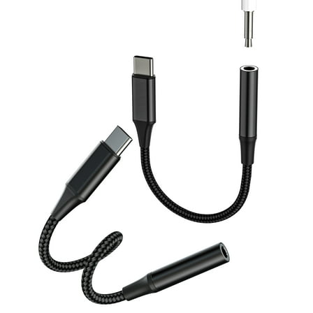 USB C Male to 3.5mm AUX Audio Female Adapter(2Pack)for iPhone 16 15 Pro Type C DAC Headphone Jack Cable Dongle for Apple for iPad Converter Compatible for Samsung Galaxy S25 Car Connector Accessories