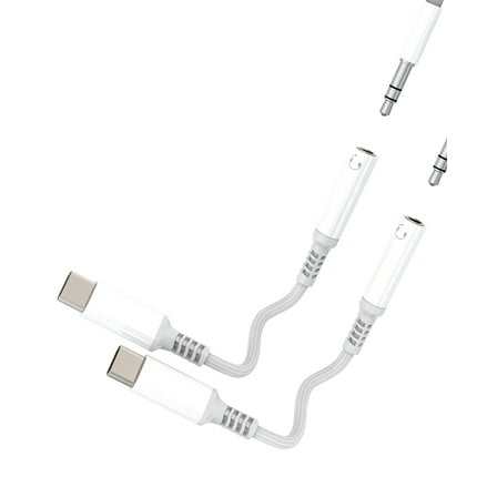 USB C Male to 3.5mm Headphone Jack Female Adapter(2Pack)for iPhone16 15 Pro Max Type C Aux Cable DAC Audio Cord for Apple Dongle Compatible for Samsung Galaxy S25 S24 Car Accessories for iPad Android