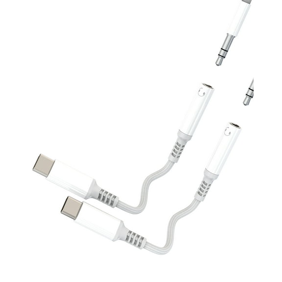 USB C Male to 3.5mm Headphone Jack Female Adapter(2Pack)for iPhone16 15 Pro Max Type C Aux Cable DAC Audio Cord for Apple Dongle Compatible for Samsung Galaxy S25 S24 Car Accessories for iPad Android
