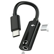USB C to AUX 3.5mm Jack Headphone Adapter2in1for iPhone 16 15 Pro Max Type C DAC Audio Charger Female Cable Splitter Compatible for Samsung Galaxy S25 S24 S23 Cord Dongle for Apple Android for iPad