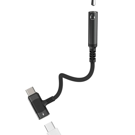USB C to aux 3.5mm Headphone Jack Adapter(2 in 1)Type C DAC Audio Charger Auxiliary Cable Splitter for iPhone 16 15 Pro Max Dongle Compatible for Samsung S25 S24 for iPad Car Wired Earphone Converter