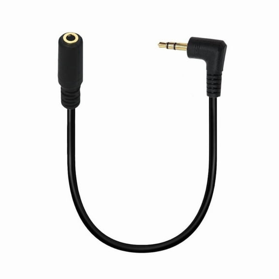 3.5mm Angle Male to Female Audios Adapter High Fidelitys 90Degree 3.5mm TRS to TRRS Stereo Audios Cable for Small Space