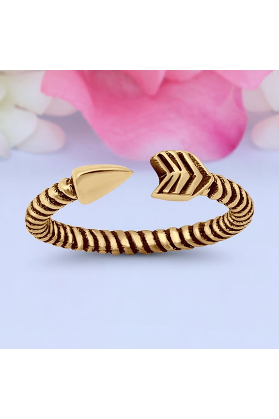 3.5mm - Arrow Toe Band Ring 925 Sterling Silver Thin Adjustable Stylish Rings for Women