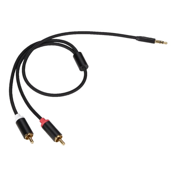 3.5mm Audio Cable Plug to 2RCA Gold Plated Microphone Cable for Mobile Phone Notebook MP3(0.5m)