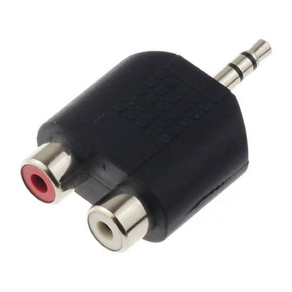 3.5mm Audio Male Jack Out Plug to 2 RCA Female Splitter Adapter Connector