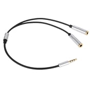 3.5mm Audio Splitter Cable AUX Stereo 1 Male to 2 Female Headphone Extension Cable Adapter for Smart Phone Tablet PC Laptop other 3.5mm Audio Devices Silver
