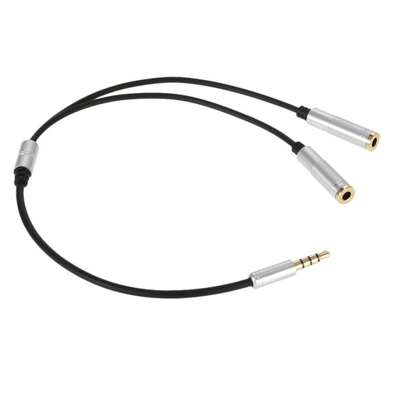 3.5mm Audio Splitter Cable AUX Stereo 1 Male to 2 Female Headphone Extension Cable Adapter for Smart Phone Tablet PC Laptop other 3.5mm Audio Devices Silver