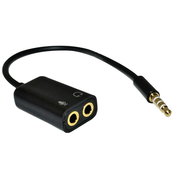 3.5mm Audio Splitter Cable Small Compatible Plastic Practical Audio Adapter for Mic,Black