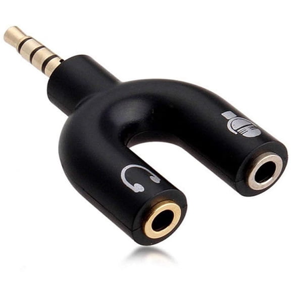 3.5mm Audio Splitter, Headphone and Mic Y Adapter Stereo Jack Plug for Headset PC Laptop