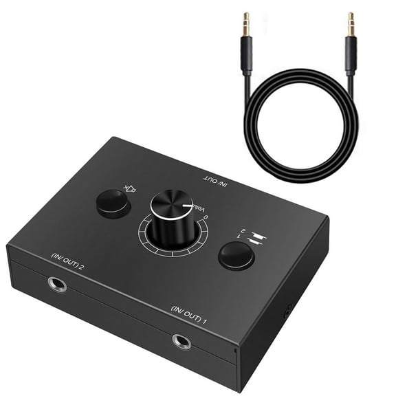 3.5mm Audio Switch Switcher Plug and Play Compact and Mini Size for Desktop and Office Use
