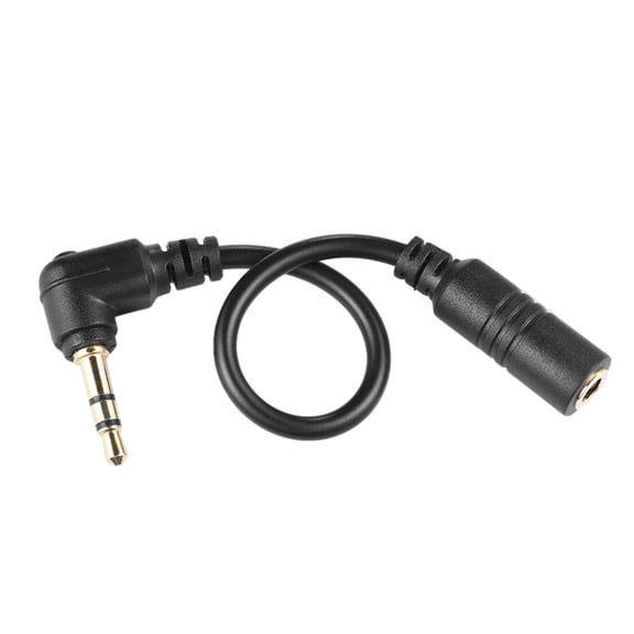 3.5mm Auditory Adapter Cable with 90 Degree Right Angled Plug for Smartphones and DSLR Microphones Connection