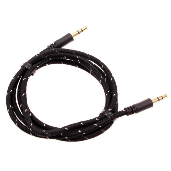 3.5mm Aux Cable Adapter Car Stereo Aux-in Audio Cord Speaker Jack Wire Black D1P for Acer Liquid Jade Primo - Alcatel Onyx, Insight, Apprise, Jitterbug Smart, Avalon V, Go Flip V, My Flip 2 4G
