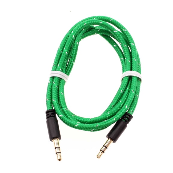 3.5mm Aux Cable Adapter Car Stereo Aux-in Audio Cord Speaker Jack Wire Green K7R for ASUS ZenFone Max Plus M1, ROG Phone, 8 5Q - AT&T Fusion Z, RADIANT Max 5G, Calypso 2 - Blackberry Classic