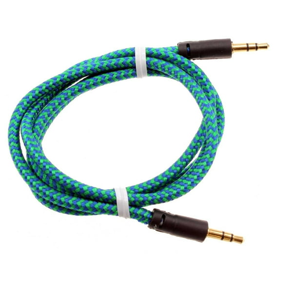 3.5mm Aux Cable Adapter Car Stereo Aux-in Audio Cord Speaker Jack Wire Green R4X for BLU Vivo XL4 X5, Life One X3, Studio X8 HD Touch, Pure View, R1 Plus, Go, X2 Play S, HD