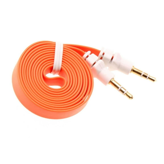 3.5mm Aux Cable Adapter Car Stereo Aux-in Audio Cord Speaker Jack Wire Orange J3P for Alcatel My Flip 2 4G, Go Flip 4 3 / Smartflip, Cingular Flip 2, Quickflip 4044C - iPhone 6 Plus SE (2016)