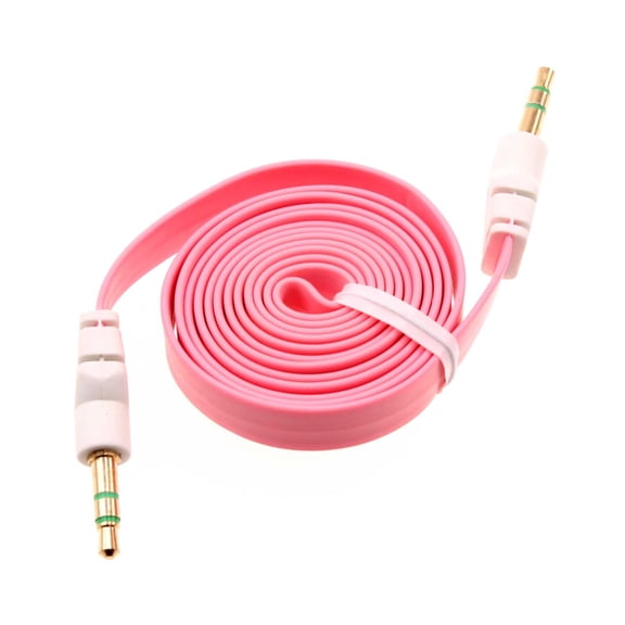 3.5mm Aux Cable Adapter Car Stereo Aux-in Audio Cord Speaker Jack Wire Pink R4K for Samsung Galaxy Core Prime Note 2 Mega 2 Express 3 Avant Amp 2 Alpha A5, Convoy 4 - Sonim XP3plus