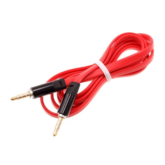 3.5mm Aux Cable Adapter Car Stereo Aux-in Audio Cord Speaker Jack Wire Red R2K for BLU Vivo XL4 X5, Life One X3, Studio X8 HD Touch, Pure View, R1 Plus, Go, X2 Play S, HD