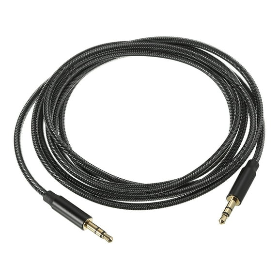 3.5mm Aux Cable Male to Male Auxiliary Audio Cable HiFi Headphone Cord 6.6ft Nylon Braided for Phone Headphone Black