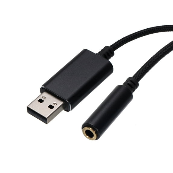 Uxcell 3.5mm Aux Cable USB Male to 3.5mm Audio Female Auxiliary HiFi Headphone Cord for Phone Headphone Black