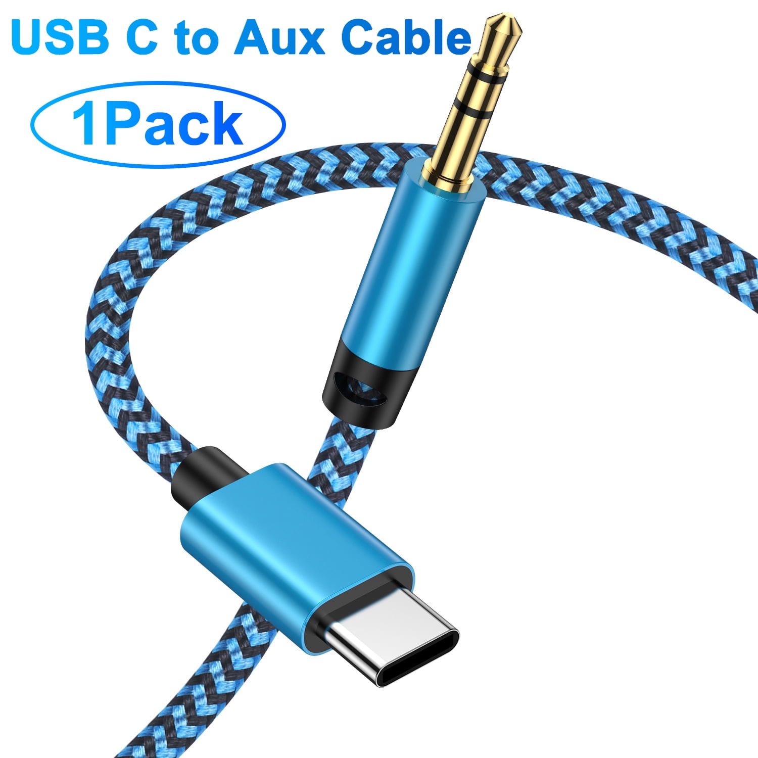 3.5mm Aux to USB C,USB C to Aux Cable SixSim 1PACK Android Aux Cord to