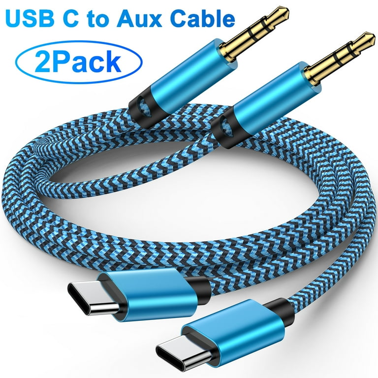 3.5mm Aux to USB C USB C to Aux Cable SixSim 2PACK Android Aux Cord to Type C Audio Jack Cable Type C Auxiliary Adapter USB C to Aux Jack Cable for