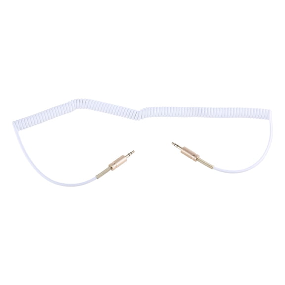 3.5mm Cable to Spring Coiled Stereo Auxiliary Wire Cord For Wireless