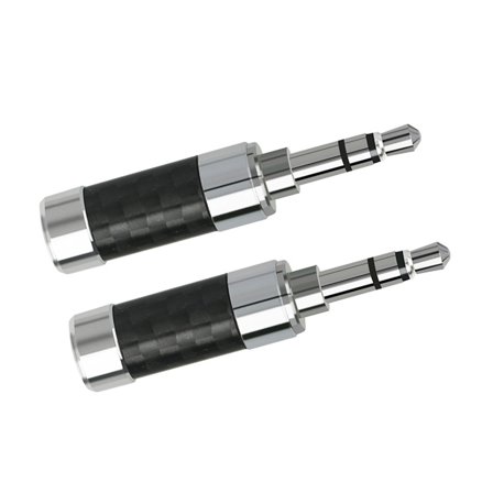 3.5mm Carbon Fiber Copper Rhodium Plated Headphone Plugs for HiFi Auditory