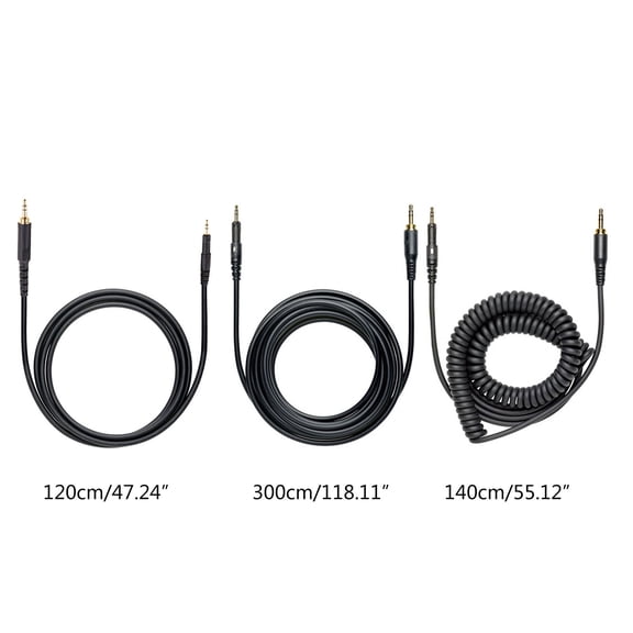 3.5mm Extended Coiled Dj Cable for ATH M50X M40X Headphone Cable Universal Earphone Wire with 6.5mm Adapter