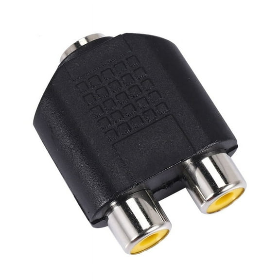 3.5mm Female Jack to Dual Female Phono Adapter Connector Black, Silver Tone,1 x 3.5mm Stereo Jack to Adapter