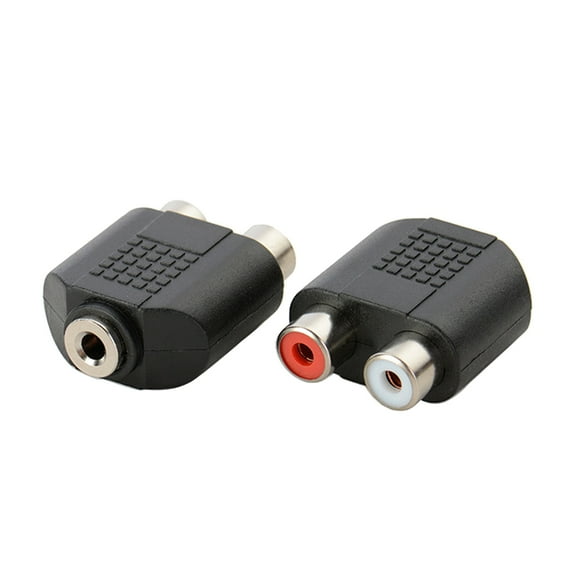 3.5mm Female To Double Female Audio (RCA) Jack Adapter Dual Channel 2Pcs/set