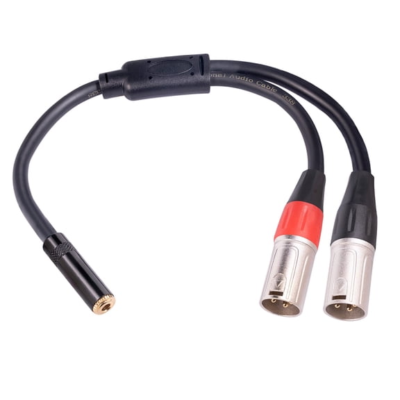 3.5mm Female To Dual XLR Male Stereo Cable Mini Jack To 2 XLR Male Y Splitter Adapter Cord