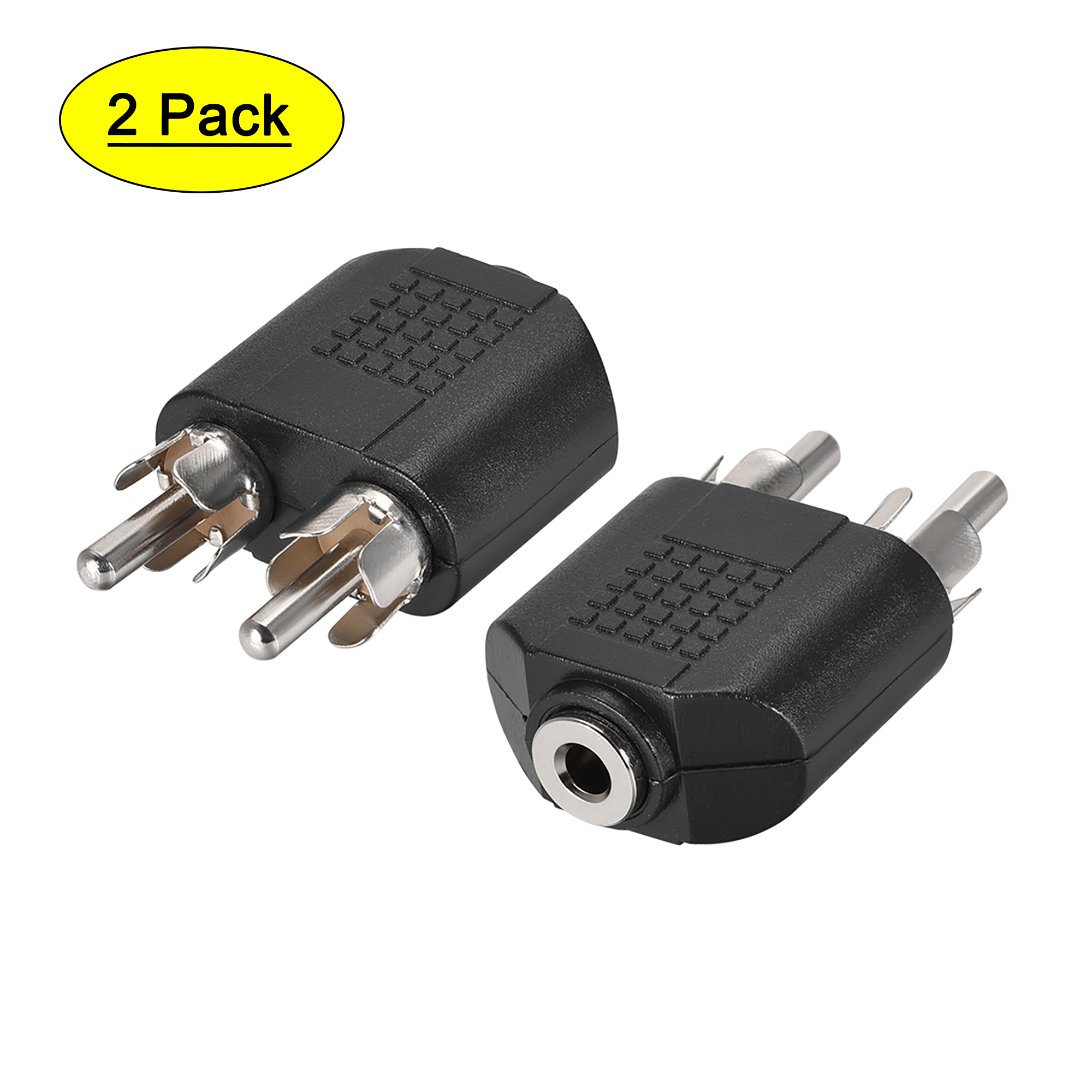 3.5mm Female to 2 RCA Male Connector Stereo Video Cable Adapter ...