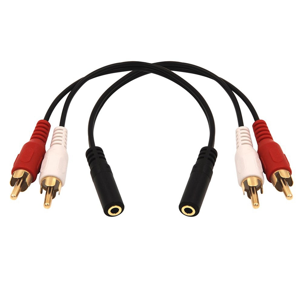 3.5mm Female to 2 RCA Male Stereo Audio Y Cable Adapter Compatible for ...