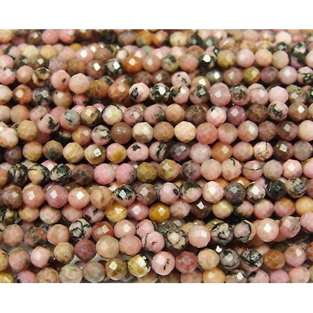 3.5mm Finely Cut Matrix Rhodonite Round Beads For Jewelry Making