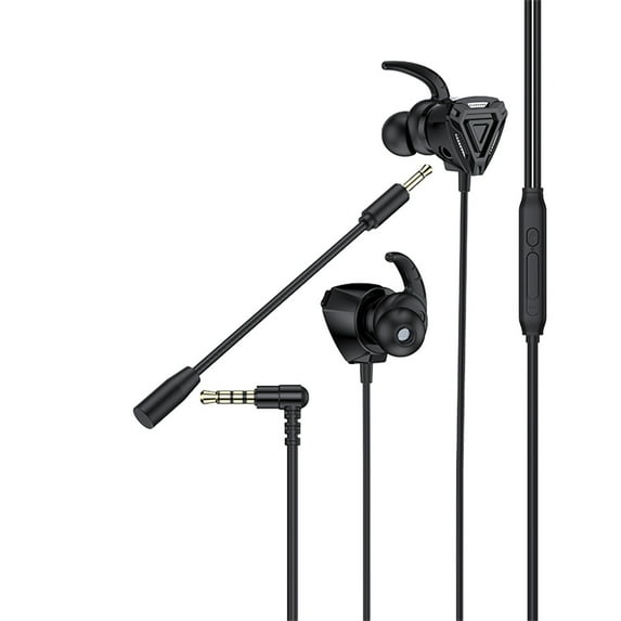 3.5mm Gaming Wired Earbuds with HD Noise-Reducing Mic, In-Ear Stereo Headset for PC, Game Console & Mobile, Ergonomic Portable Design for Immersive Gameplay