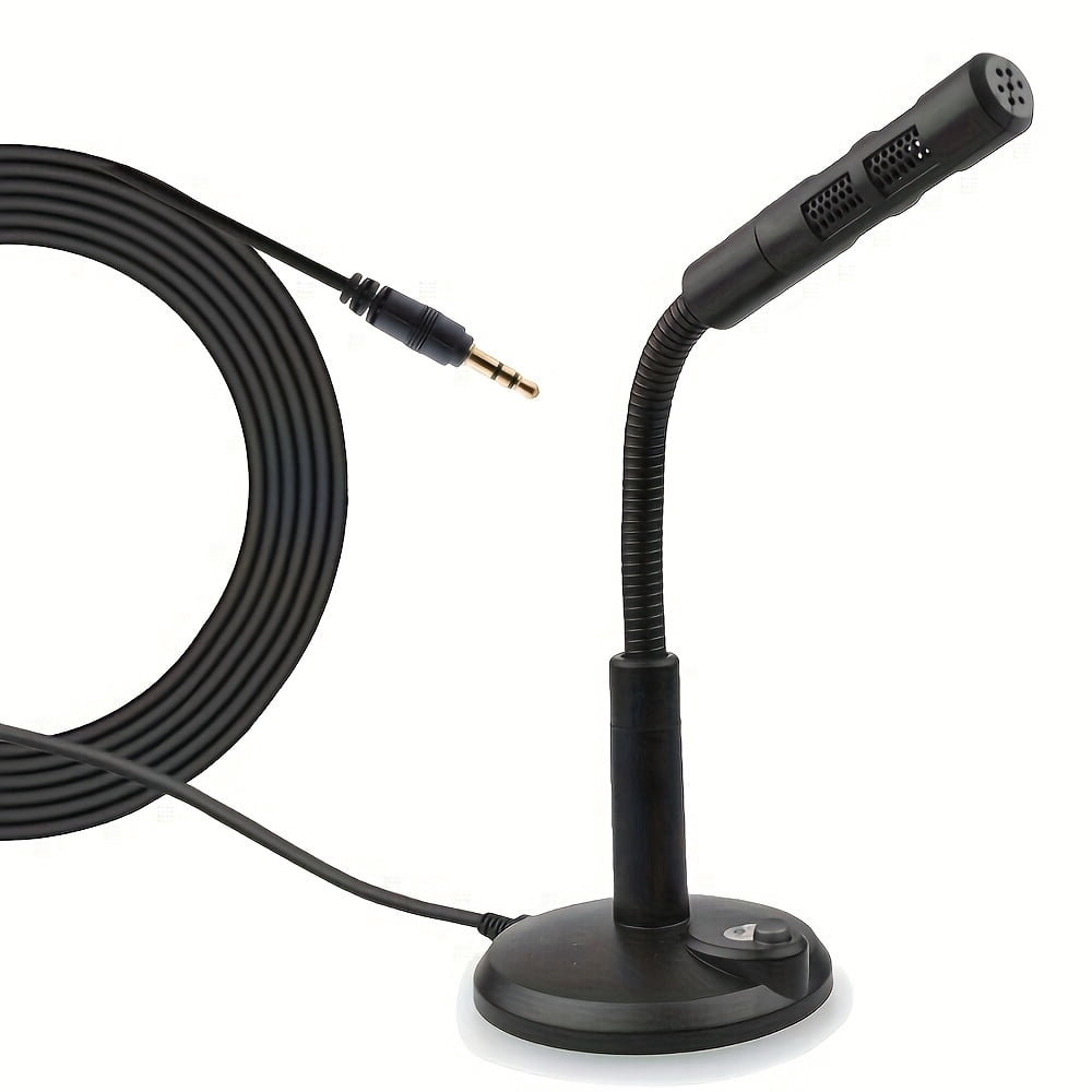 3.5mm Gooseneck Computer Microphone, Adjustable Wired Condenser Mic Suitable For Games, Meetings, Recording, Podcasts, Games, Online Chat
