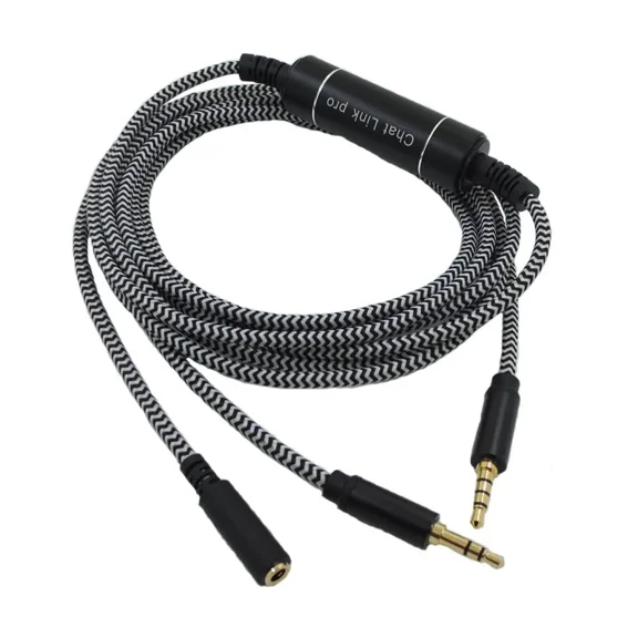 3.5mm Headset Audio Adapter Cable, 2.6m Nylon Braided TRRS To Dual TRS Y-Splitter Cable For Gaming, PS4, Nintendo Switch, PC & Capture Cards