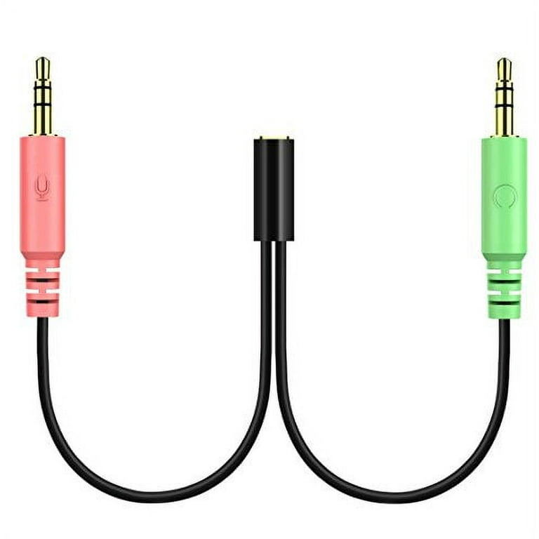 3.5mm Jack Adapter - Y Splitter Audio Cable with Separate Microphone and  Headphone Connector for PC, PS4 Gaming Headset for Skype/VOIP - Black